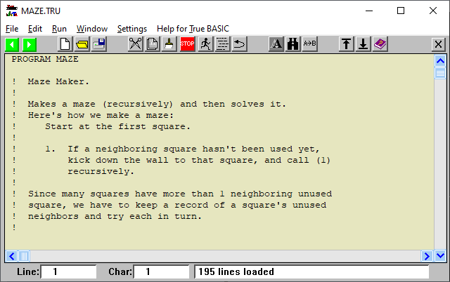 True BASIC GOLD 6 for Windows screenshot